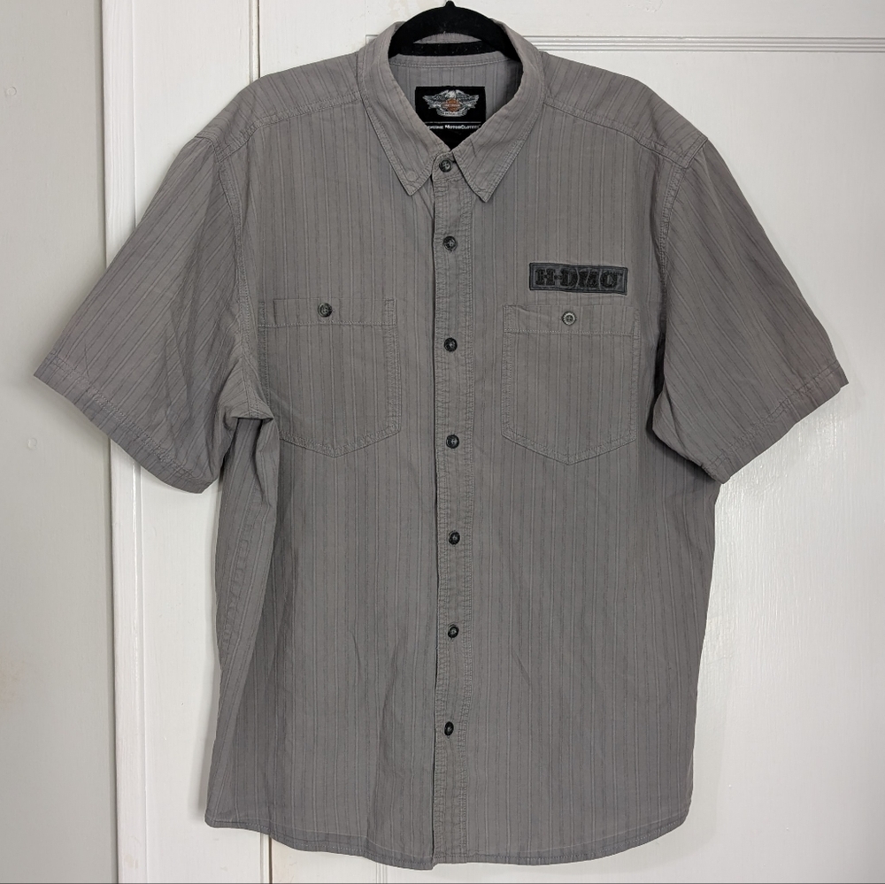 Harley-Davidson Genuine Motorclothes Gray Short Sleeve Button-Up XL
